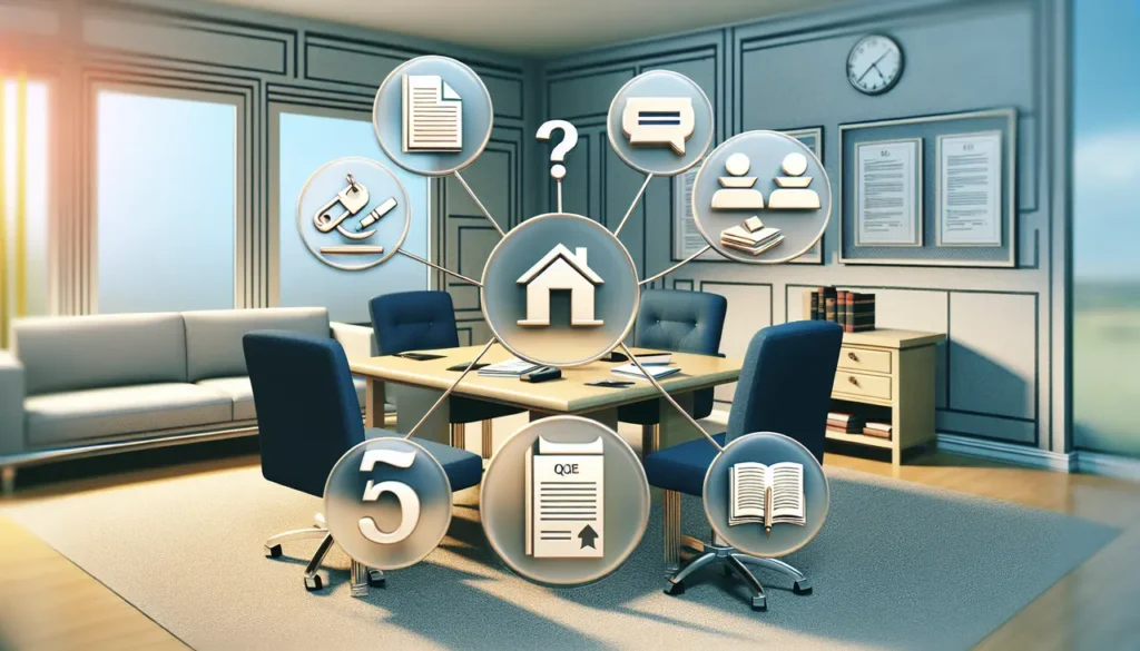 A professional real estate consultation with a client asking important questions to a real estate agent